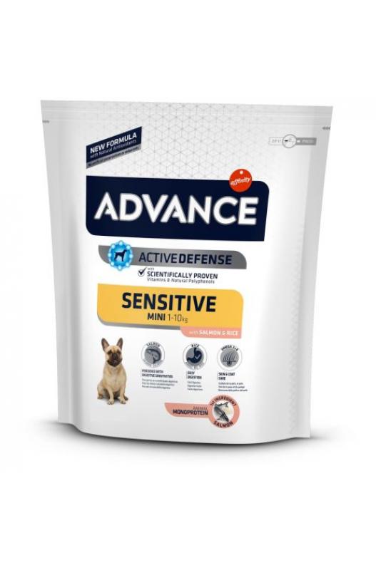 pienso para perros razas pequeñas con sensibilidad digestiva o intolerancia a la proteína de la carne. Advance Mini Sensitive