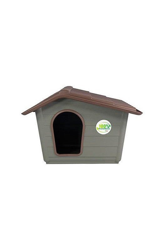 Caseta para perros fabricada en plástico 100% reciclado.