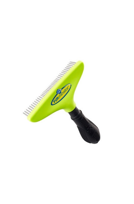 excepcional cabezal patentado FURflex hace que sea seguro y fácil de utilizar, ofreciendo flexibilidad en el manejo del rastrillo. El mango de goma del peine para perro