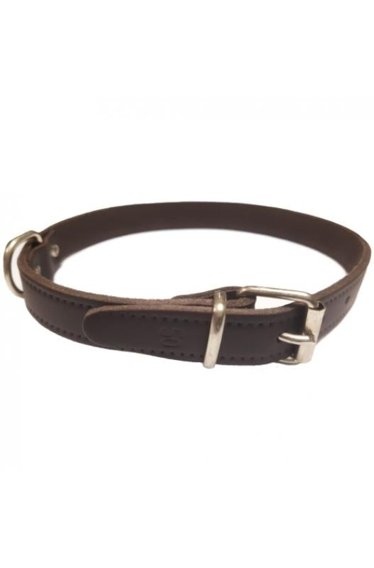 collar de cuero cromado con diseño de flor .