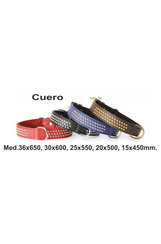 COLLAR DE CUERO CON ESFERAS