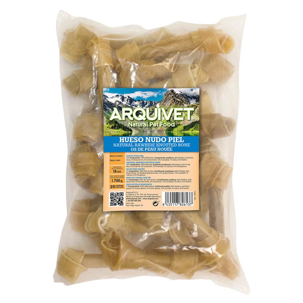 Hueso nudo piel | Limpian y fortalecen los dientes, las encías y las mandíbulas de los perros | golosinas 100% naturales para perros - Bolypets.com