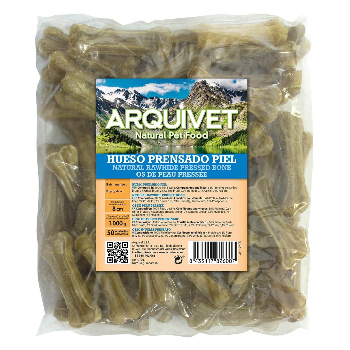 Hueso prensado piel | 100% piel bovina | snacks naturales para perros - Bolypets.com