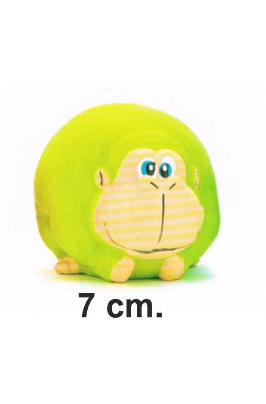 JUGUETE PARA PERROS MONO VERDE LATEX 7 cm.