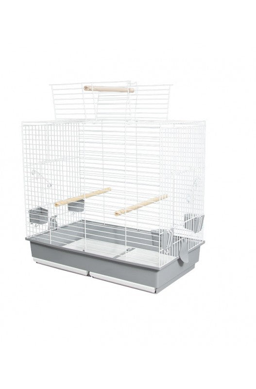 Jaula Cotorra 851 es perfecta para tu ave, hecha de metal resistente y con un tamaño de 70x40x65 cm
