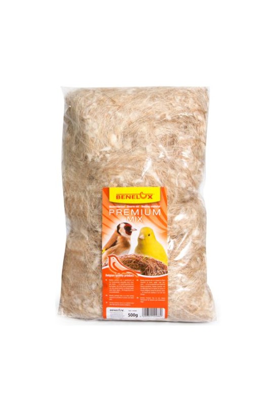 Material para construir los nidos. Contine tres mezclas Sisal,Yute y Algodón. muy recomendable para Canarios y Pájaros Silvestres.