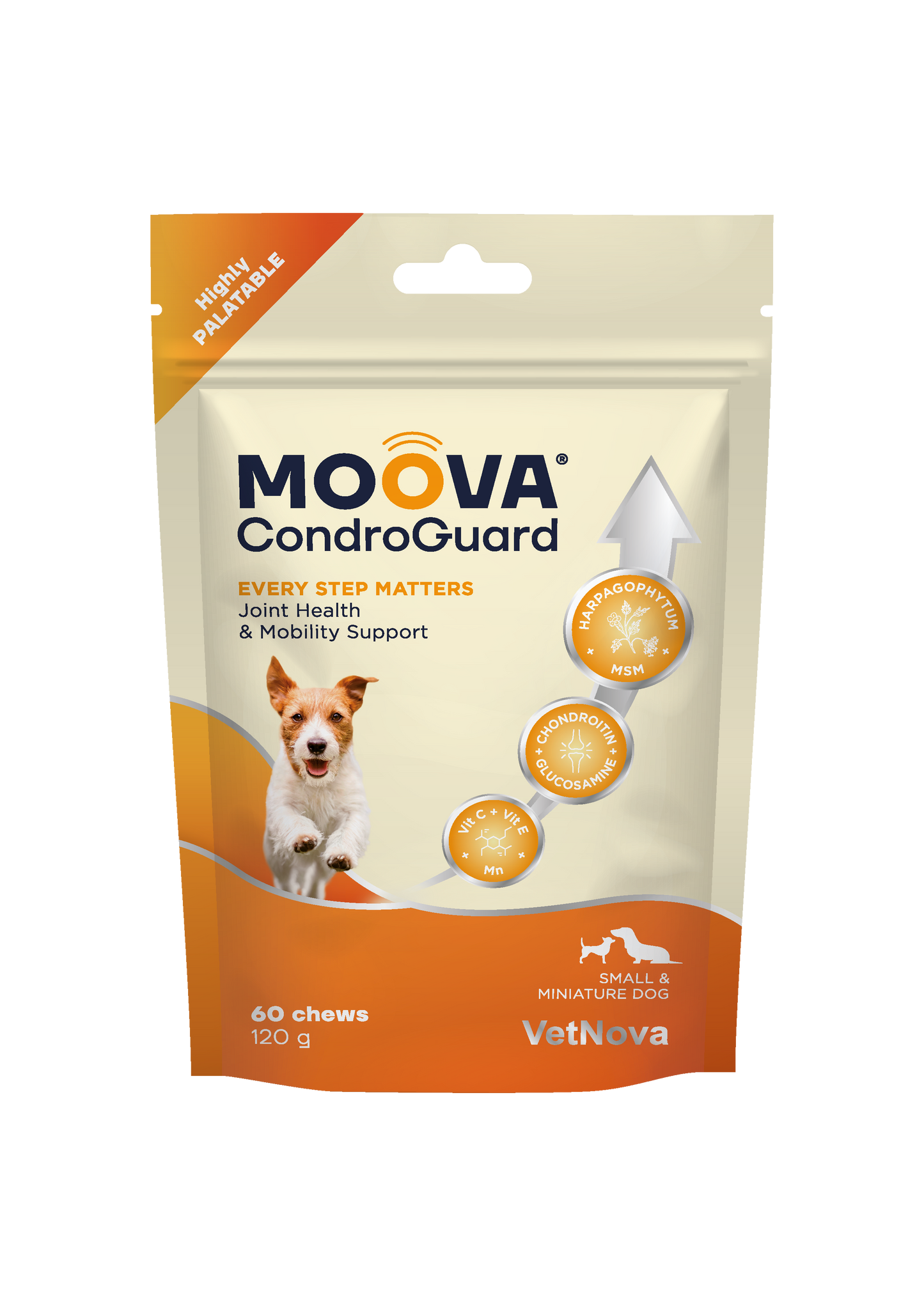 MOOVA_CondroGuardChewsSmall_Miniature Dog Para el apoyo al mantenimiento óptimo de las articulaciones y tejido conectivo.
