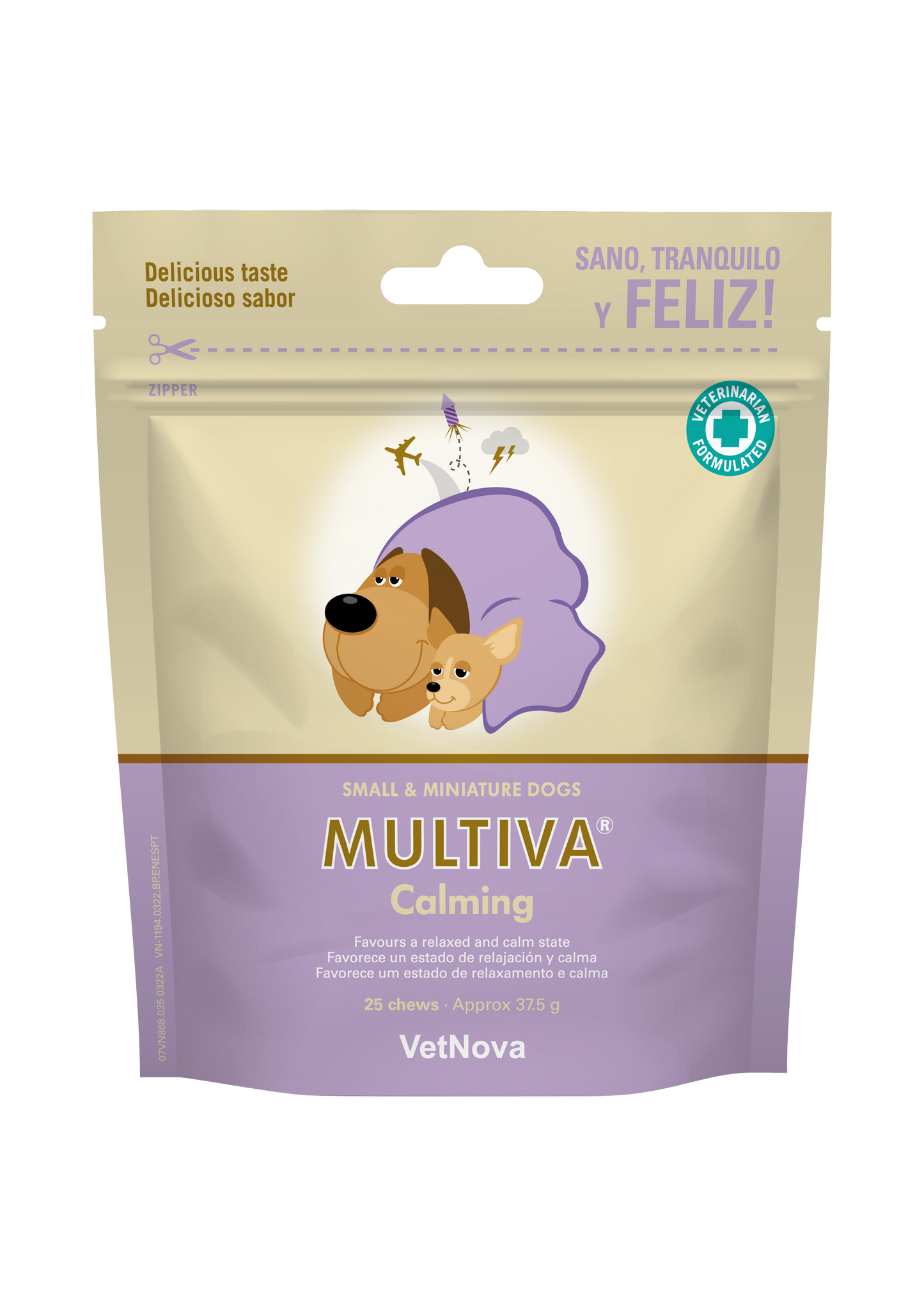 MULTIVA_CalmingSmall_MinitureDogs Suplemento Completo que ayuda a tranquilizar y promover la Calma