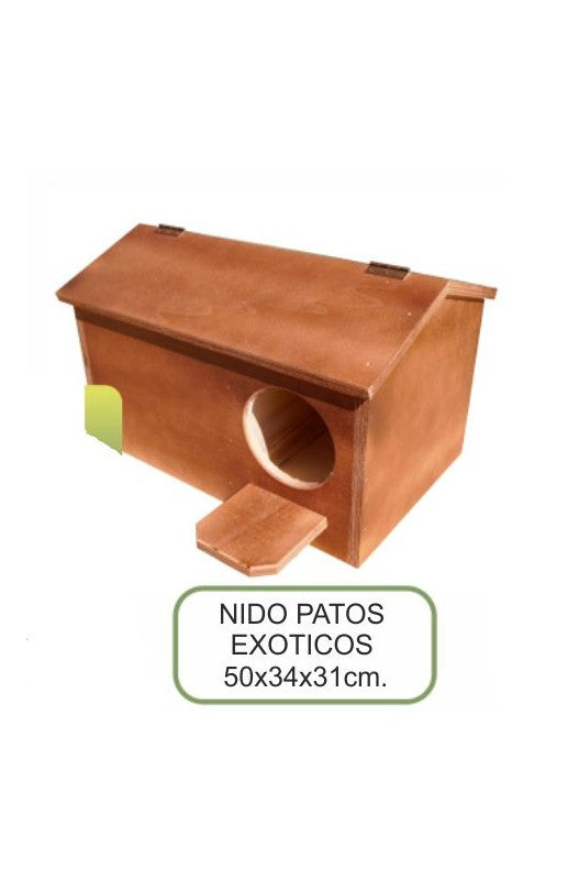 NIDO de MADERA para PATOS EXOTICOS Medidas: 50x34x31cm.