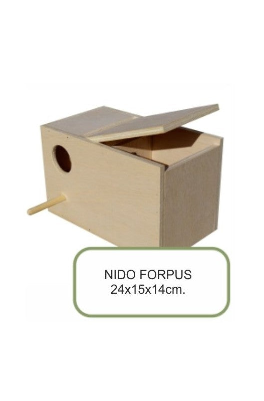Nido para periquitos, ideal para una ambientación de tipo natural.