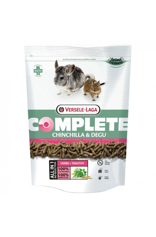pienso completo y sabroso para chinchillas, compuesto al 100 % por granulados extrusionados de fácil digestión.
