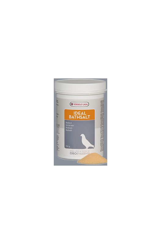 Oropharma Ideal Bathsalt es una sal de baño de color naranja. Este producto de cuidado hace que las plumas flexible, relaja los músculos, favorece la muda hacia abajo y elimina las escamas de la piel.