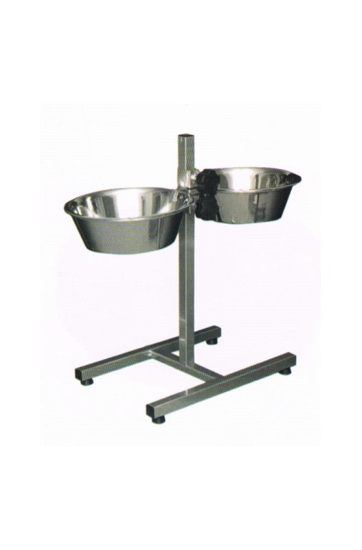 Soporte Inoxidable para 2 Comederos es el accesorio que sirve de apoyo a los comederos de perros, el cual permite una mejor estabilidad y altura dependiendo del tamaño de la mascota.