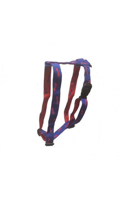 Arnés Nylon Huesos combina funcionalidad y estilo, ofreciendo comodidad y seguridad para perros de tamaño pequeño o mediano. Decorado con un alegre diseño de huesos, este arnés es perfecto para paseos diarios con un toque divertido.