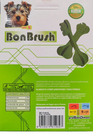 Snack en forma de cepillo para higiene dental de perros mini | refresca aliento y mejora la higiene bucal - Bolypets