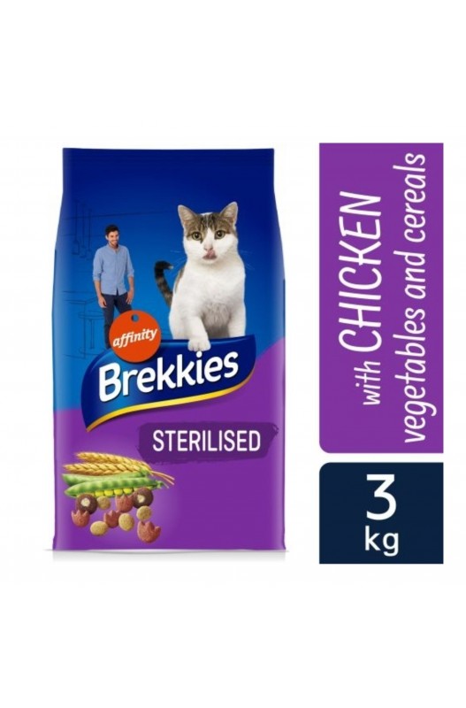 Este pienso de Brekkies Excel para gatos adultos esterilizados es completo y equilibrado como alimento habitual | alimentación para gatos-Bolypets