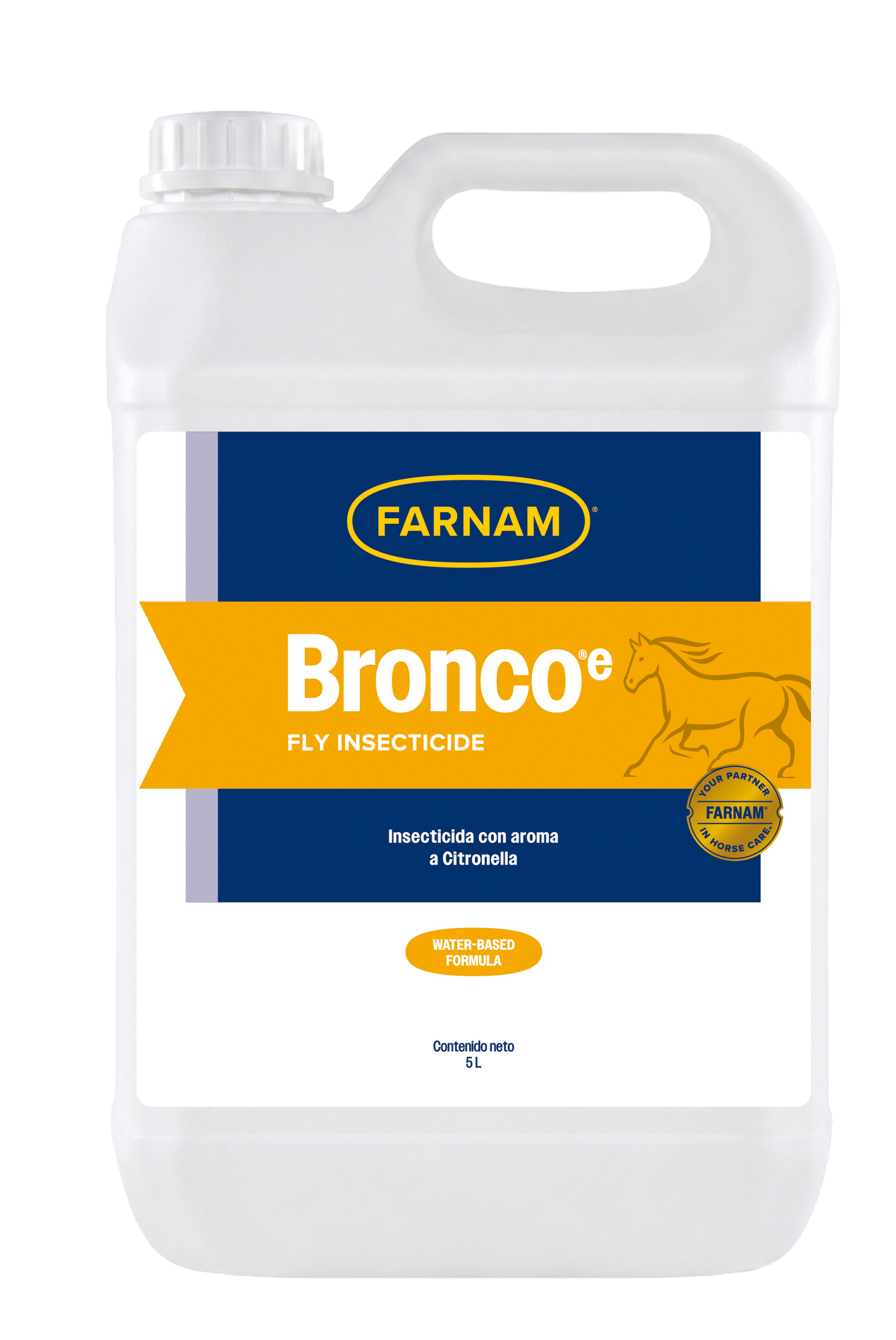 Garrafa de 5 litros Bronco e recarga repelente de moscas e insectos para caballos-bolypets