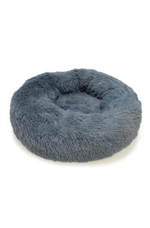 Cama redonda de color gris, muy suave y cómoda, | camas para perros y gatos-Bolypets