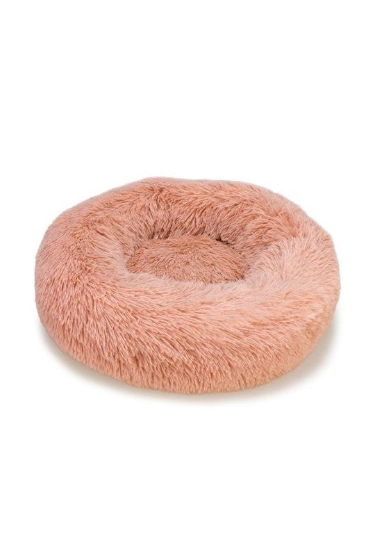 Cama redonda de color rosa, muy suave y cómoda, ideal para que nuestras mascotas se acucurren en ella. | camas para perros y gatos-Bolypets