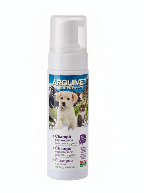 Champú Suave y refrescante spray en espuma para perros y gatos | limpia el pelo protegiéndolo de parásitos e insectos | acción repelente- Bolypets.com