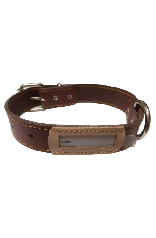 COLLAR CUERO BUZON MARRON 40x3cm