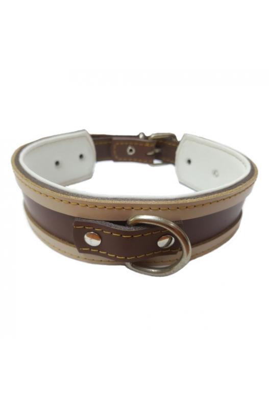 collar para galgo marrón borde natural .