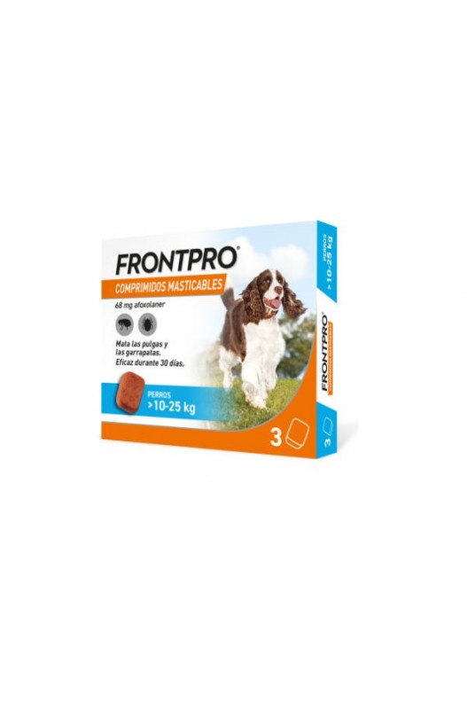 FRONTPRO comprimido masticable fácil y sabroso para perros. Tratamiento de las infestaciones por pulgas, sus huevos, durante al menos 5 semanas y garrapatas durante al menos un mes. | antiparasitario para perros-Bolypets