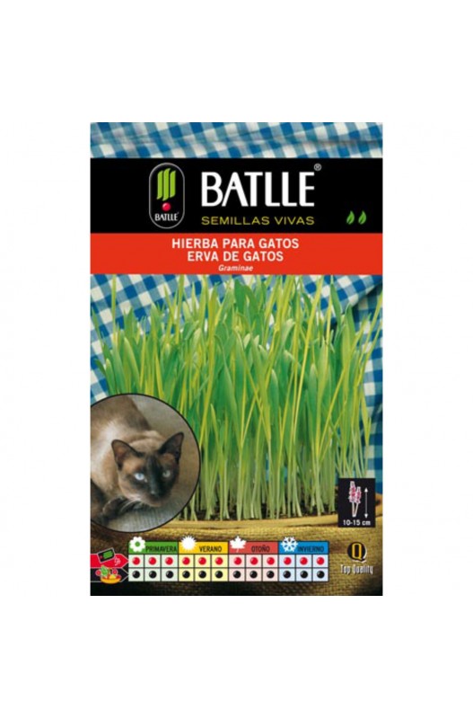 Semilla para comida de gatos y perros pequeños. Siembra: Todo el año. Se recomienda sembrar en un tarro de unos 10 cms. de fondo para las raices.