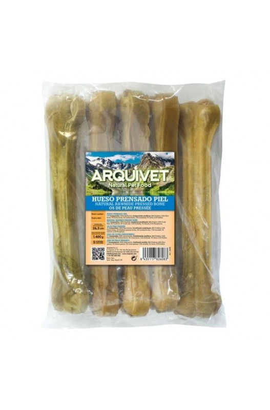 Hueso prensado piel. INGREDIENTES: 100% piel bovina.