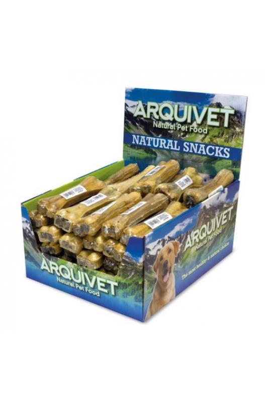 Snack natural de de hueso prensados de piel de búfalo rellenos con tripa de búfalo