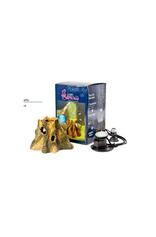 kit esta formado por: volcán decorativo. luz blanca colocada en el interior del tronco difusor de aire. | Accesorios plantas y decoración-Bolypets.