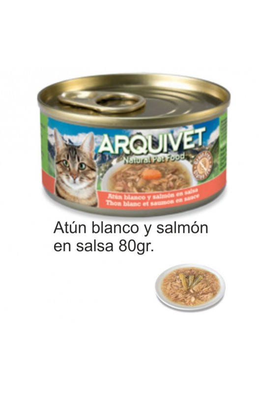 Lata de atun blanco y salmon en salsa para gatos | alimentación para gatos-Bolypets