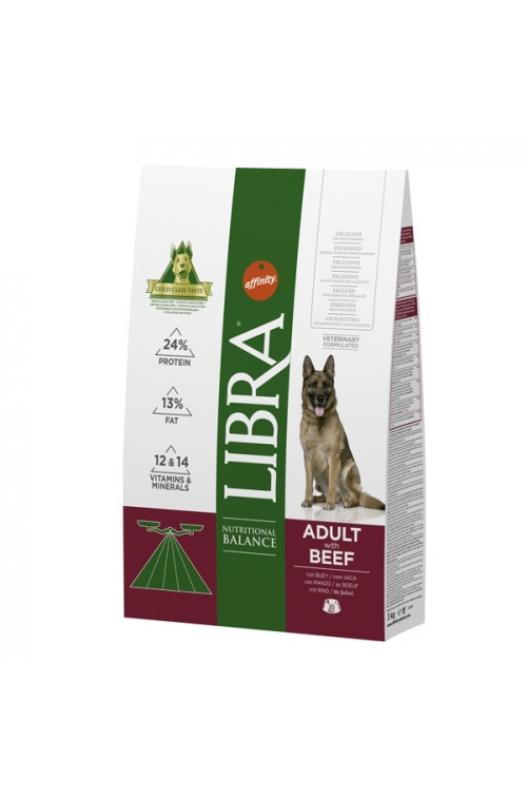 Alimento completo y equilibrado para perros adultos sabor buey Libra Affinity