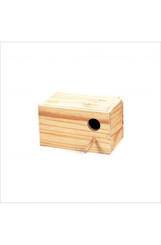 Nido para agapornis, ideal para una ambientación de tipo natural.