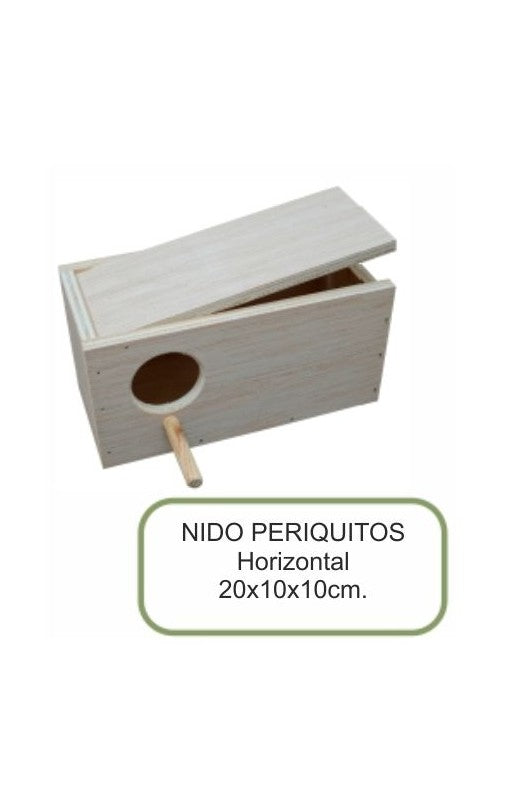 Nido para periquitos, ideal para una ambientación de tipo natural.