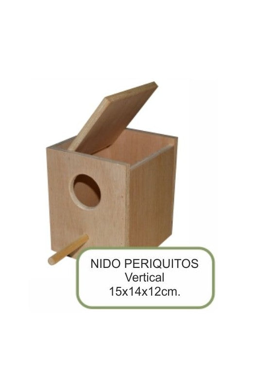 NIDO PARA PERIQUITOS MADERA NATURAL