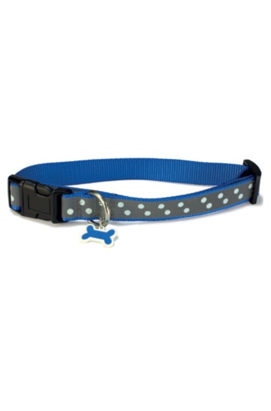 COLLAR GATO REFLECTANTE AZUL 1x15/22cm.