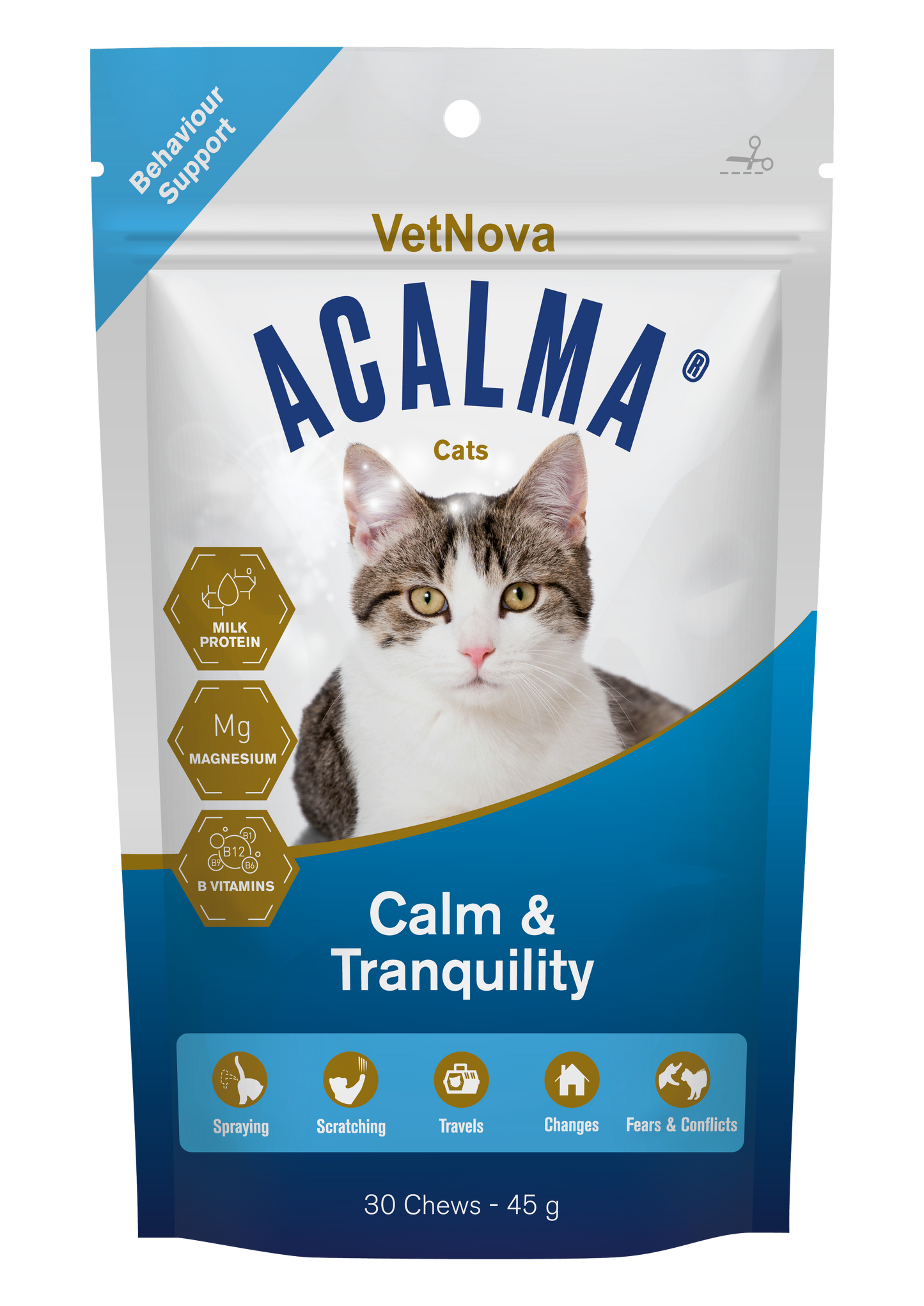 Alimento calma estrés gatos facilita estado de calma y relajación.