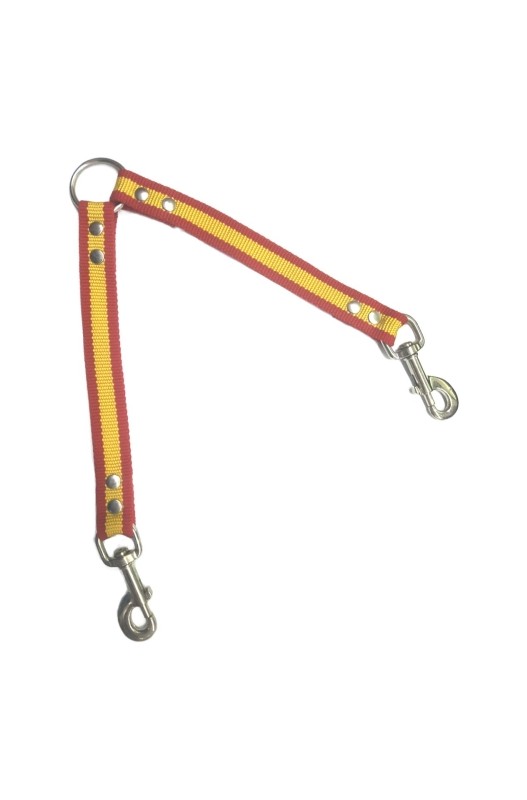 Amarre con la Bandera de España, para 2 perros fabricado en Nylon.