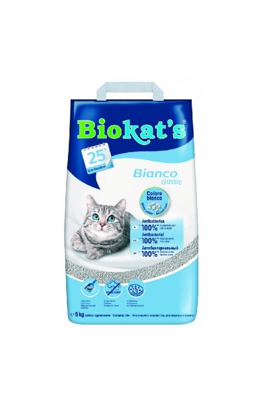  Biokat’s Bianco está especialmente diseñada para conglomerarse al contactar con líquidos, hecho que evita que los olores se esparzan y penetren en tu hogar. Su composición de arcilla natural de gran calidad permite que los fondos de las bandejas sanitarias se mantengan secos y limpios, 