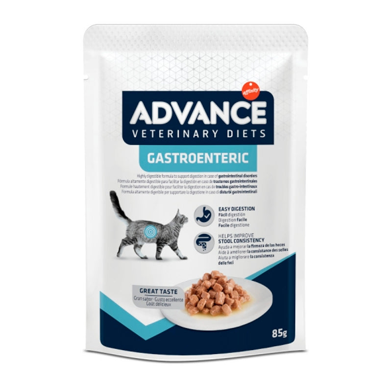 ADVANCE GATO DIETA Advance Veterinary Diets Gastroenteric es un alimento dietético completo y equilibrado para gatos cachorros y adultos que ayuda a compensar las alteraciones de la digestión Alimento húmedo para gatitos y gatos adultos con problemas gastrointestinales