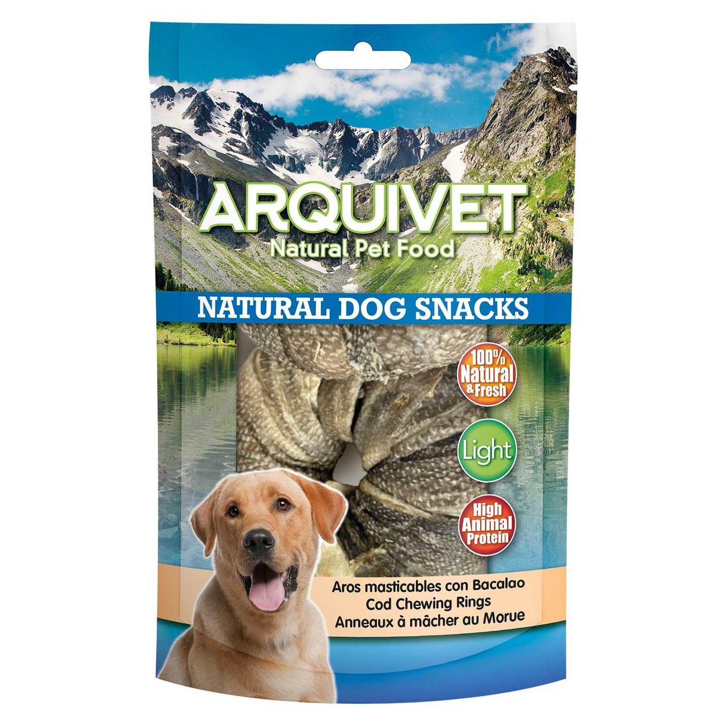 Aros Masticables de Piel de Bacalao | premios masticables para perros | 100 % natural | Salud dental y bienestar - Bolypets