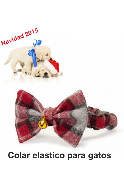 Collar elastico para mascotas con palomita de navidad