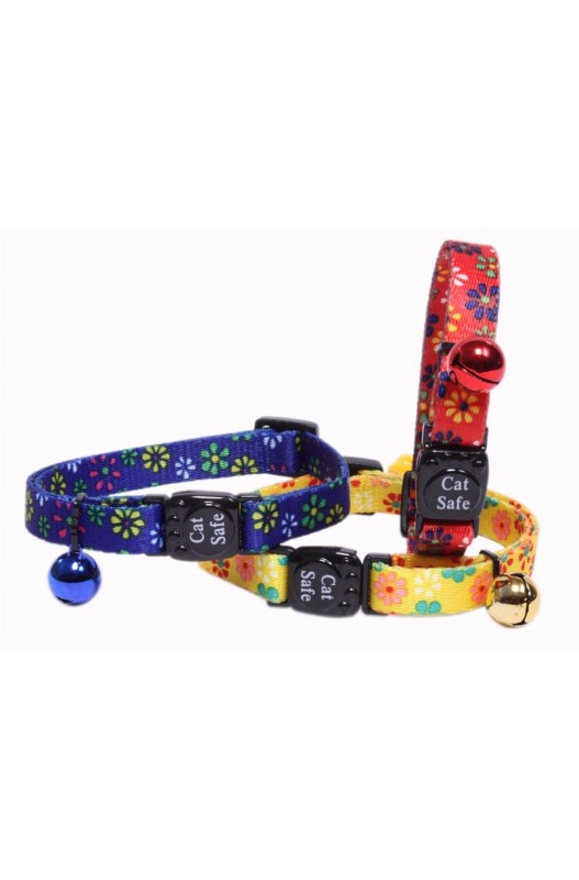COLLAR GATO NYLON FLORES  | arneses, collares y correa para gatos-Bolypets