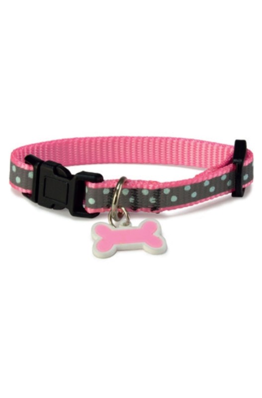 Collar reflectante Rosa. Para todo tipo de razas y tamaños de perro.