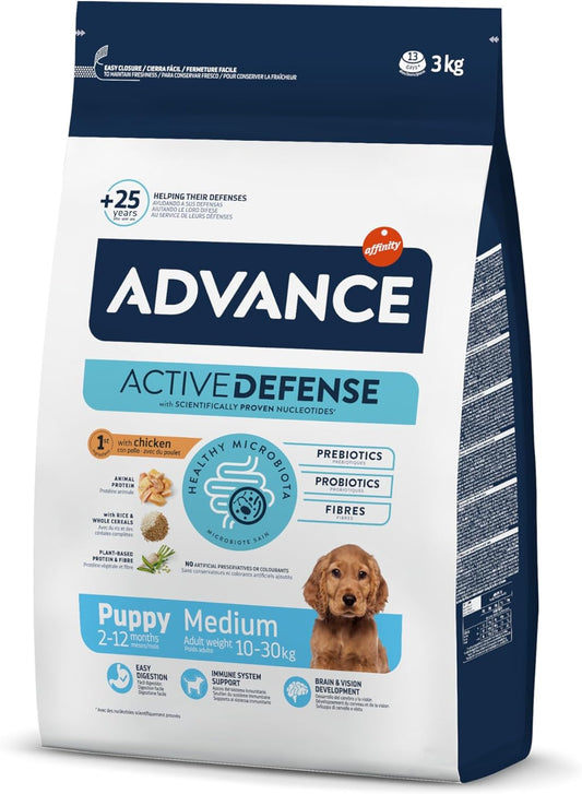 Advance Puppy Sensitive con salmón es un pienso completo y equilibrado de alta gama indicado para la alimentación de cachorros (de 2 a 12 meses) y hembras gestantes o lactantes con sensibilidades digestivas o cutáneas