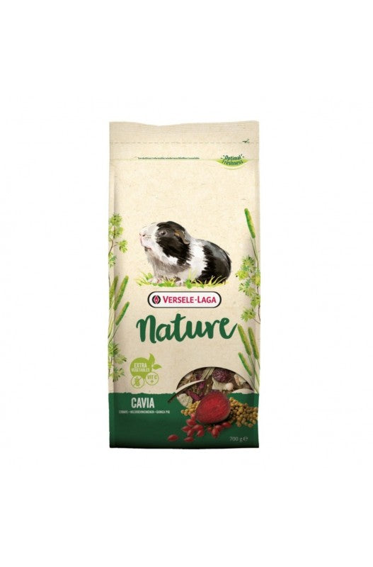 comida especial para cobayas, que consta de una mezcla llena de fibras, compuesto únicamente por hierbas y vegetales. Disponible en envase de 2,3 Kg