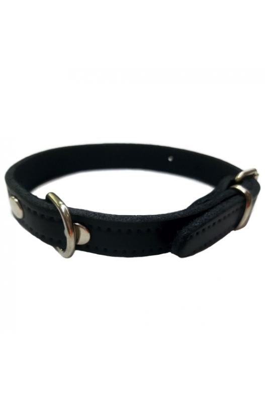 COLLAR CUERO LISO NEGRO 30X1.5CM VMD