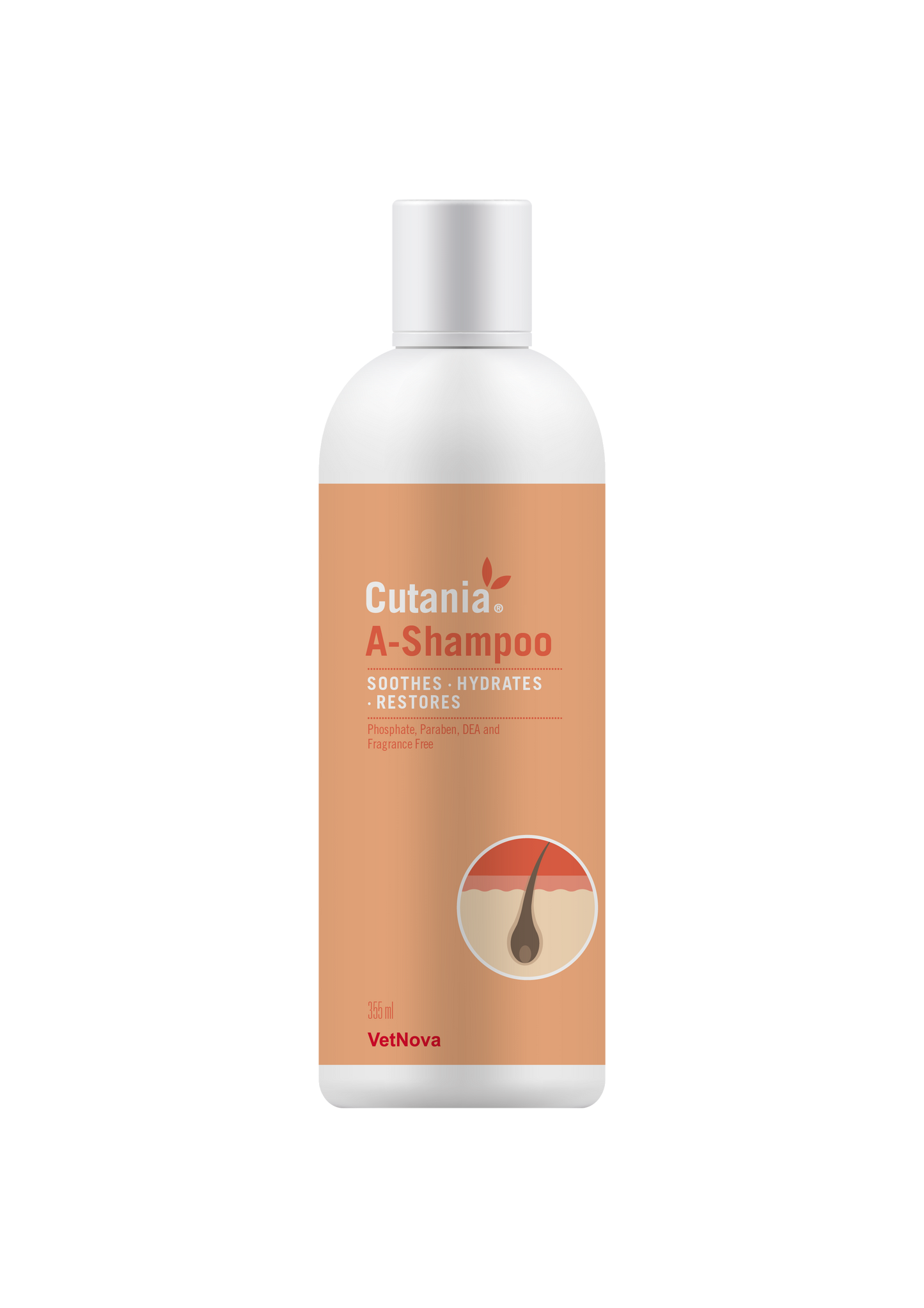 Champú Dermatológico para perros, gatos y caballos. Sin fragancia, con Efecto Calmante, Queratolítico, Hidratante