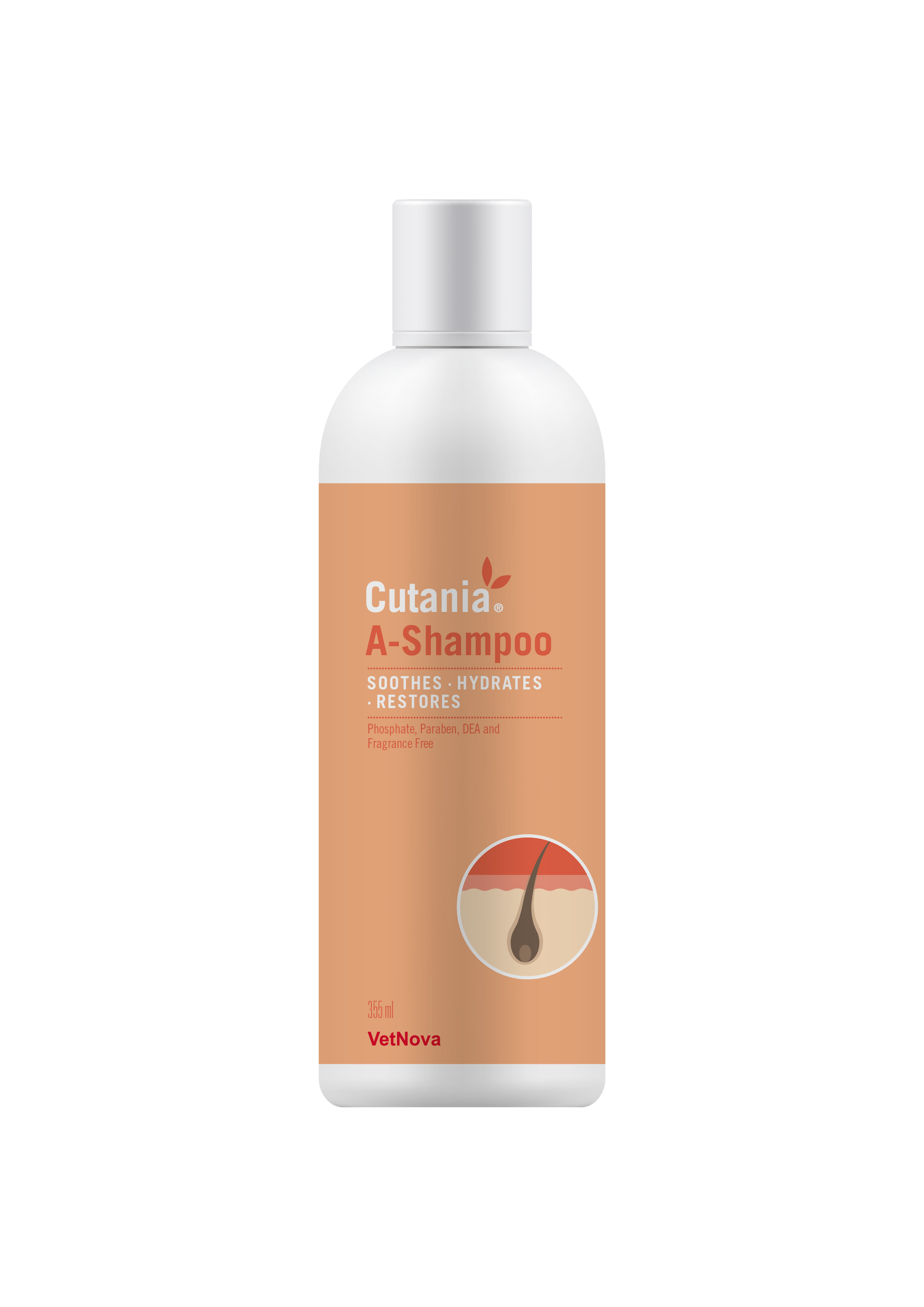 Champú Dermatológico para perros, gatos y caballos. Sin fragancia, con Efecto Calmante, Queratolítico, Hidratante